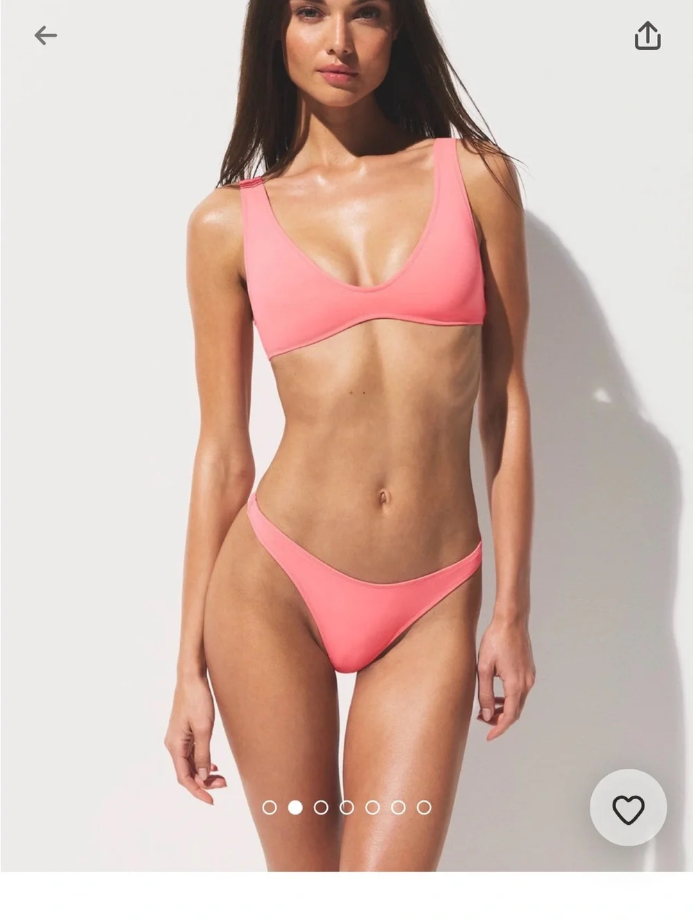 SKIMS Pink V-Neck Bikini Top and bottom color: Melon